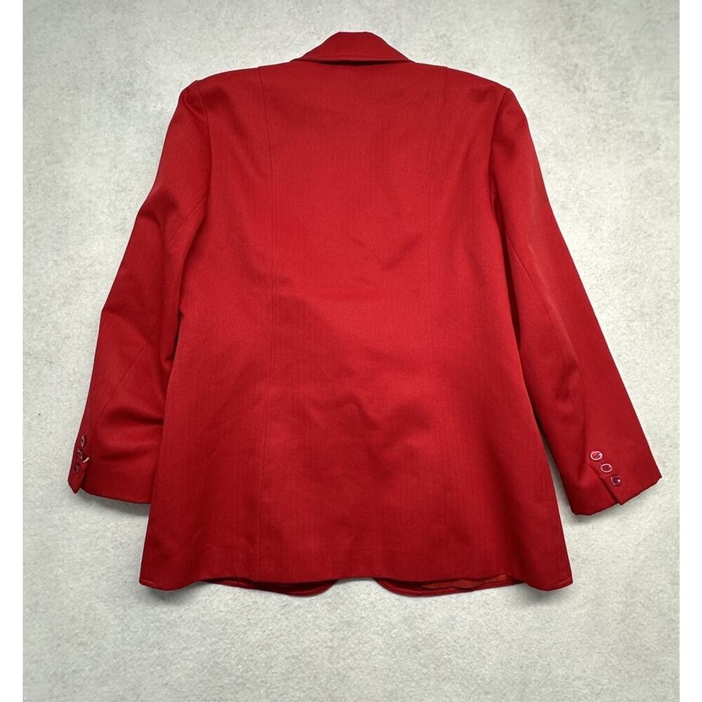 Vintage DaRue California Red Blazer Size Womens 12 Long Sleeves Work - Picture 11 of 11